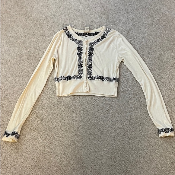 Vintage Lucky Brand Embroidered Button Up Blouse, Size M - Picture 1 of 9
